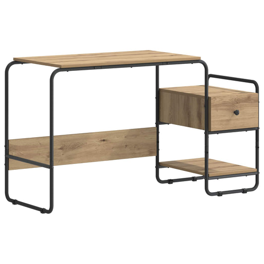vidaXL Γραφείο με αποθηκευτικό χώρο Artisan Δρυς 131.5 x 50 x 75.5 εκ.