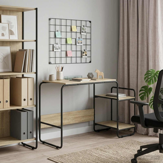 vidaXL Γραφείο με αποθηκευτικό χώρο Sonoma Δρυς 131.5 x 50 x 75.5 cm