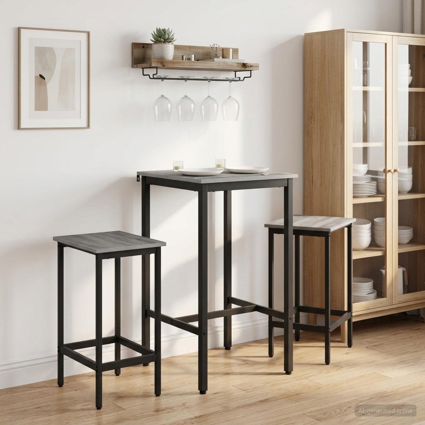 vidaXL Μπαρ σκαμπό 2 τμχ. Γκρι Sonoma 40 x 32 x 64 εκ