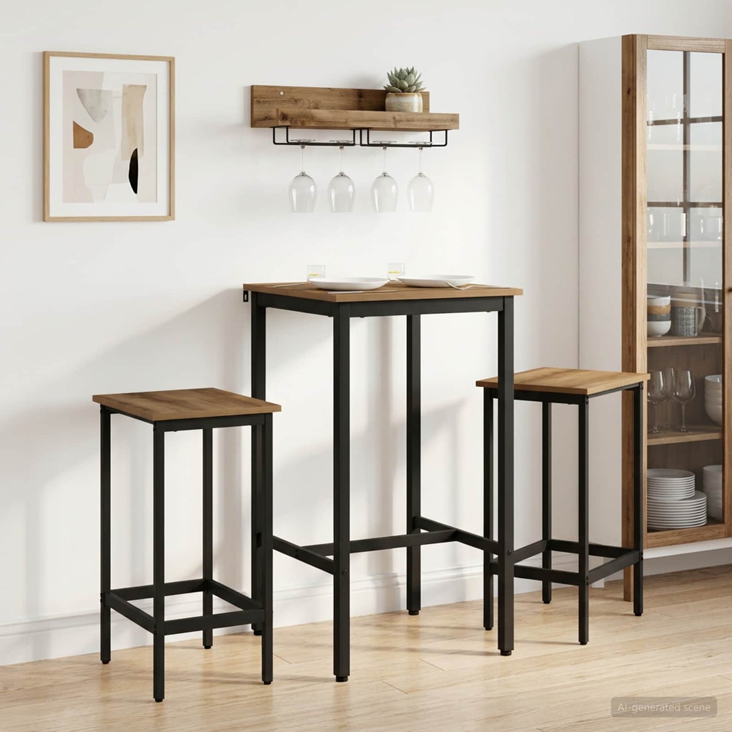 vidaXL Τραπέζι μπαρ 52 x 52 x 110 εκ Επεξεργασμένο Ξύλο Artisan Δρυς