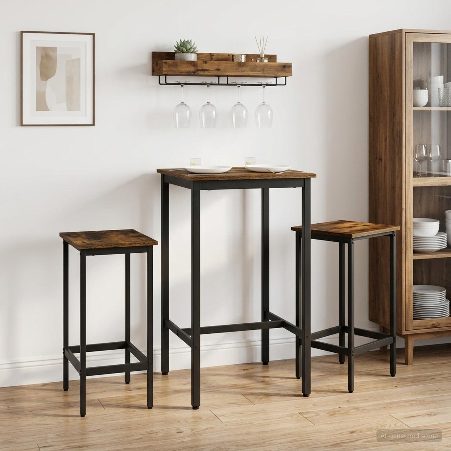 vidaXL Μπαρ σκαμπό 2 τμχ. Καπνισμένο Ξύλο Δρυός 40 x 32 x 74 εκ