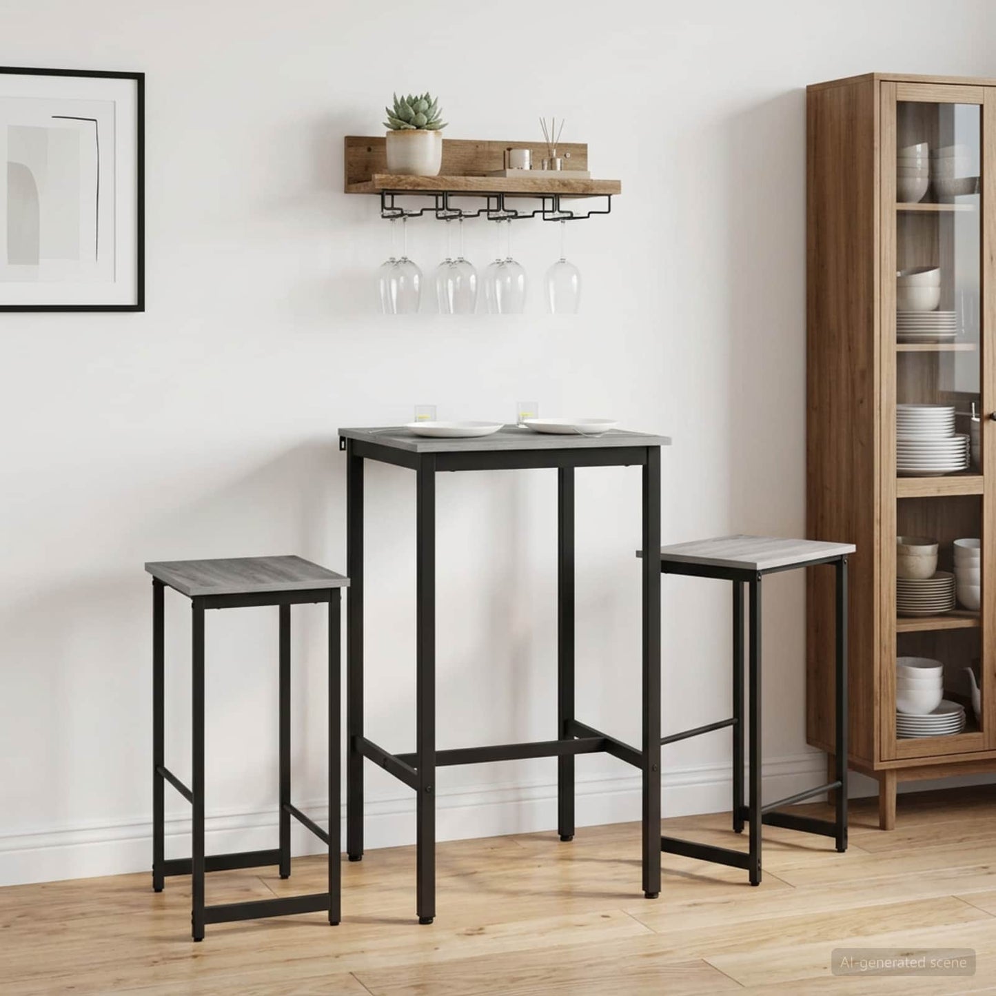 vidaXL Μπαρ σκαμπό 2 τμχ. Γκρι Sonoma 40 x 32 x 64 εκ