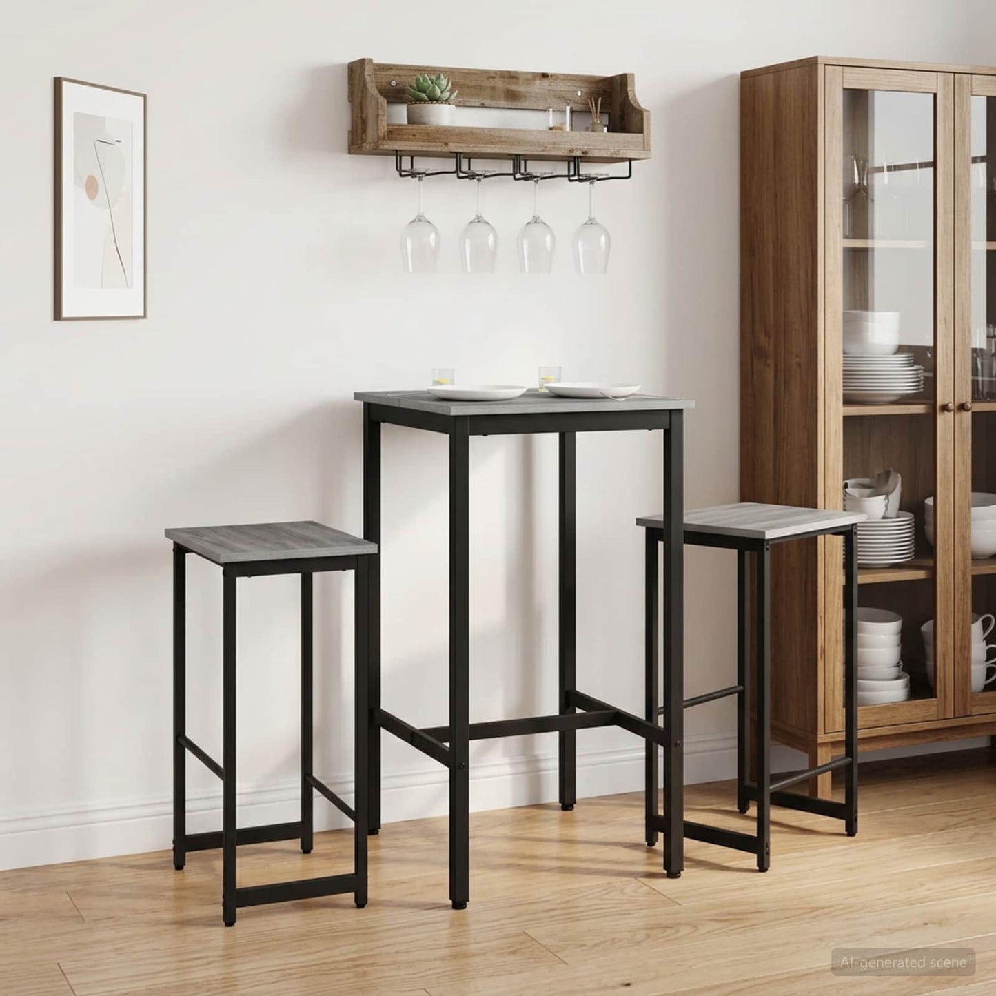 vidaXL Μπαρ σκαμπό 2 τμχ. Γκρι Sonoma 40 x 32 x 74 εκ