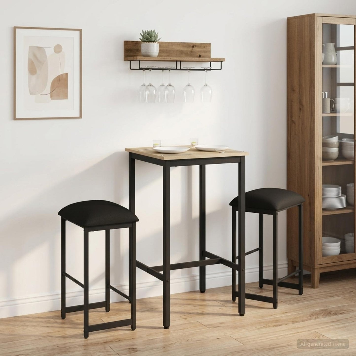 vidaXL Μπαρ σκαμπό 2 τμχ. Μαύρο 40 x 32 x 64 εκ Επεξεργασμένο Ξύλο