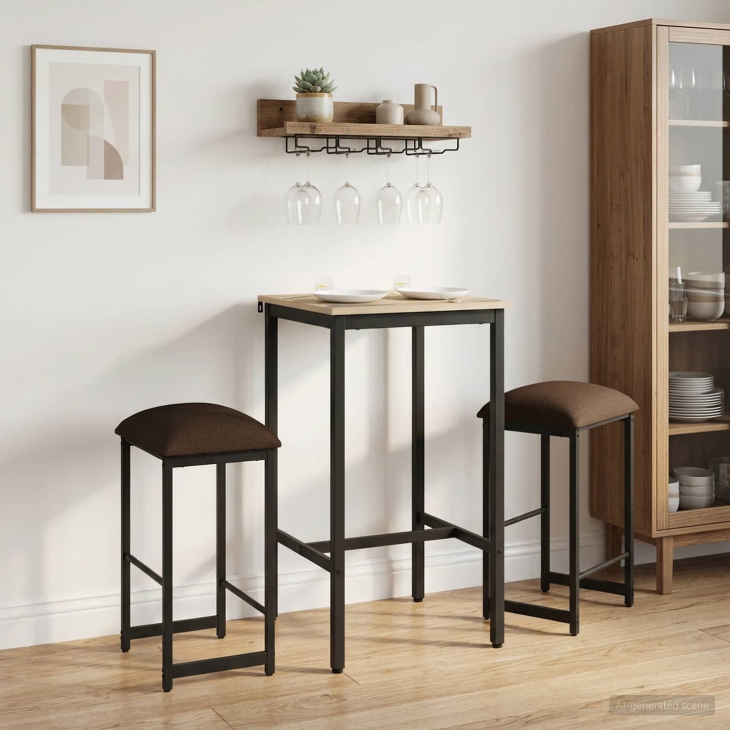 vidaXL Μπαρ σκαμπό 2 τμχ. Taupe 40 x 32 x 64 εκ Επεξεργασμένο Ξύλο