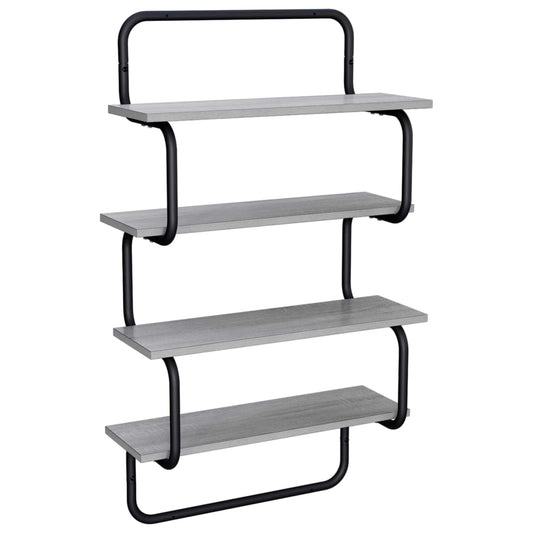 vidaXL Ράφι 4-επίπεδο Γκρι Sonoma 80 x 24,5 x 104 εκ