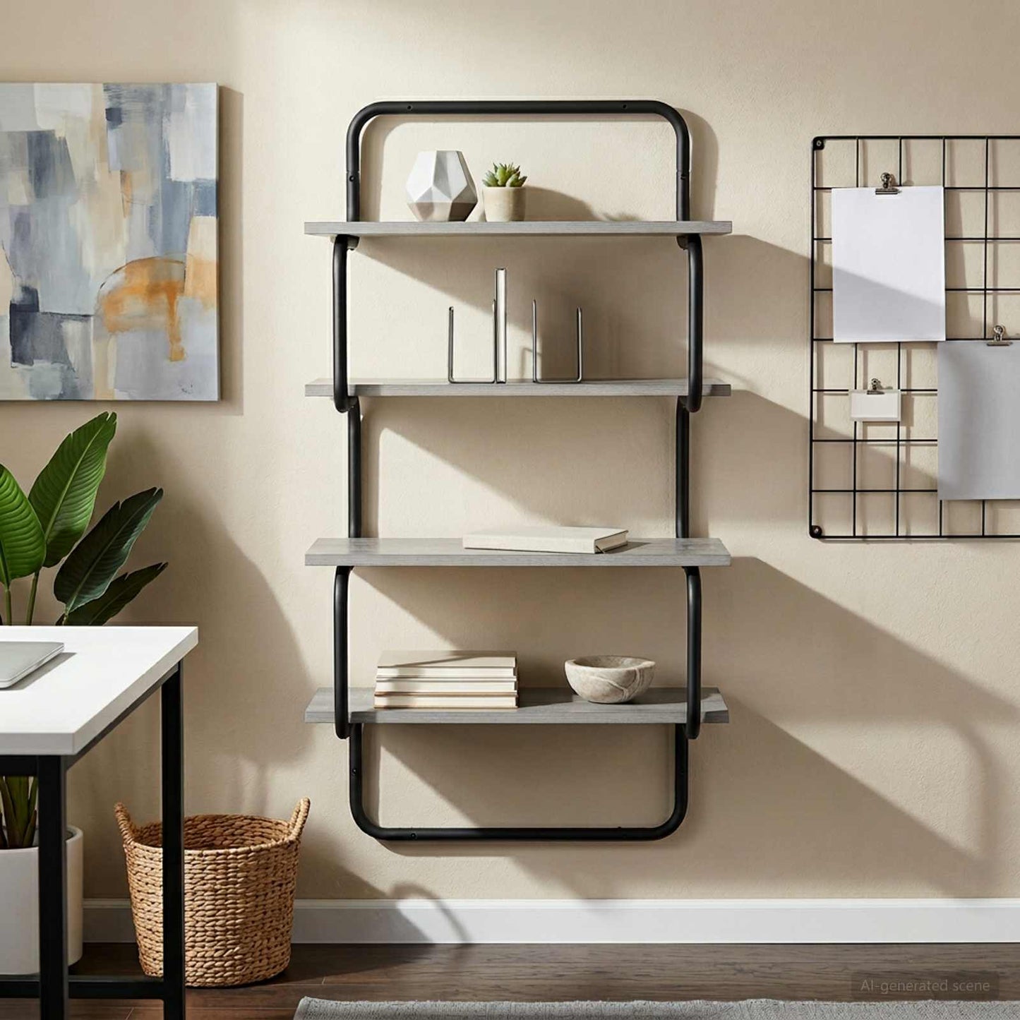vidaXL Ράφι 4-επίπεδο Γκρι Sonoma 40 x 24,5 x 104 εκ