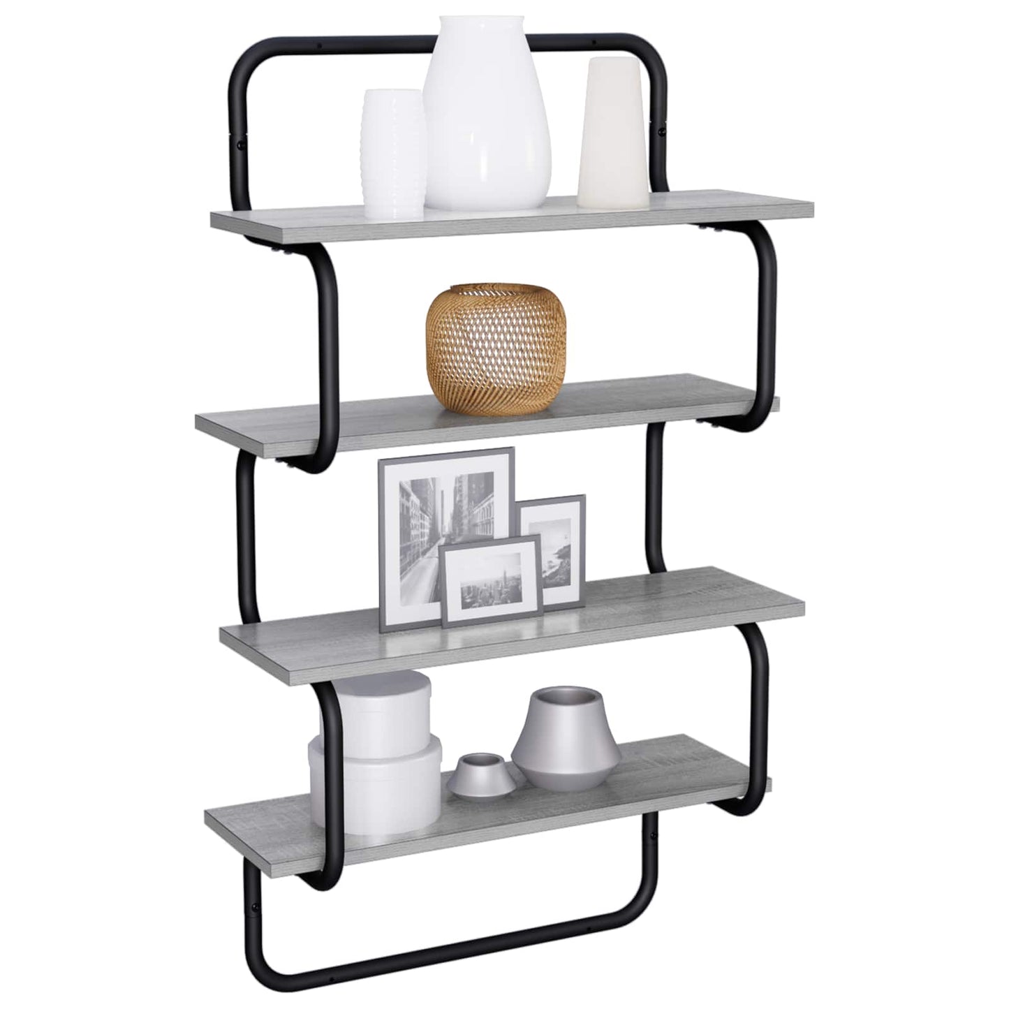 vidaXL Ράφι 4-επίπεδο Γκρι Sonoma 40 x 24,5 x 104 εκ