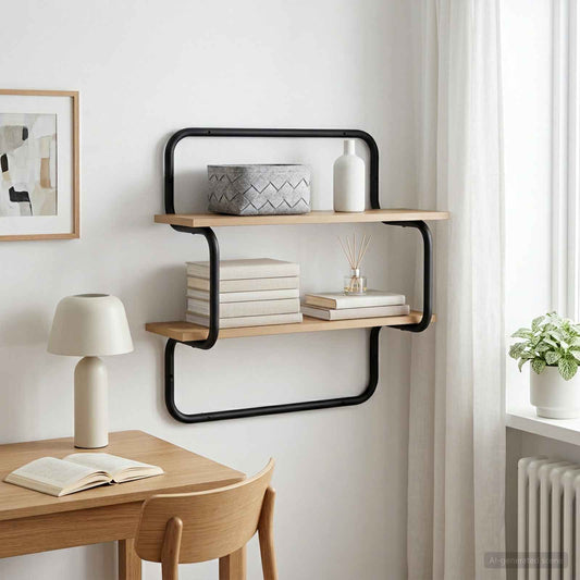 vidaXL Ράφι Τοίχου 2 Επιπέδων Artisan Δρυς 80 x 24,5 x 61 εκ