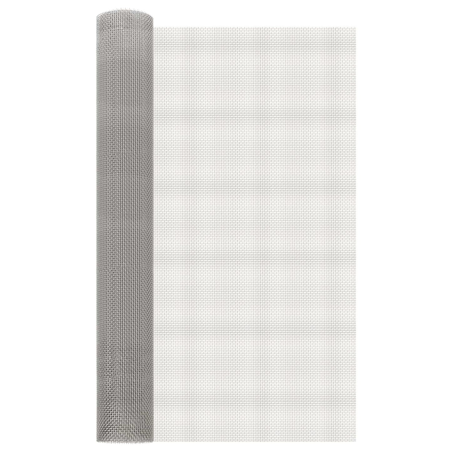 vidaXL Πλέγμα Οθόνης 80 x 1000 cm 6 Mesh Ανοξείδωτο Ατσάλι 201 Ασημί