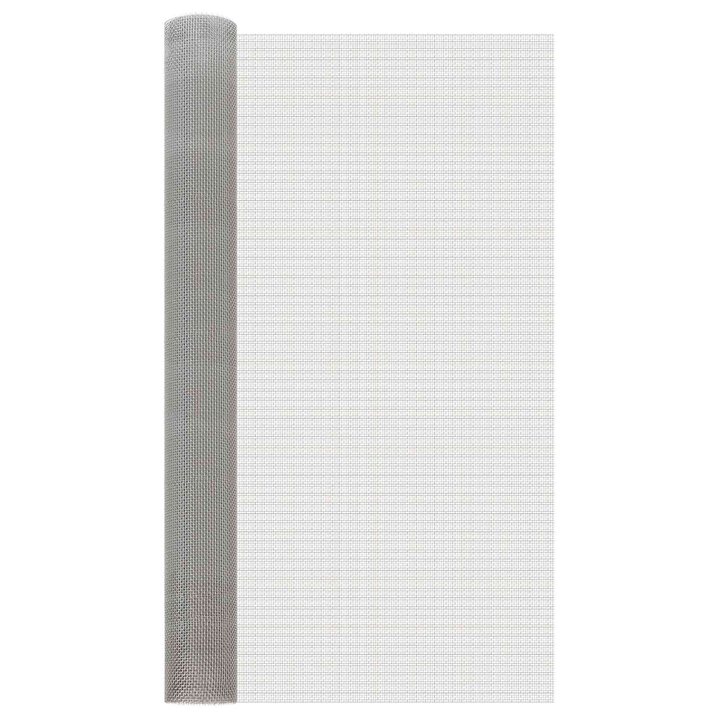 vidaXL Πλέγμα Οθόνης 100 x 200 cm 6 Mesh Ανοξείδωτο Ατσάλι 201 Ασημί