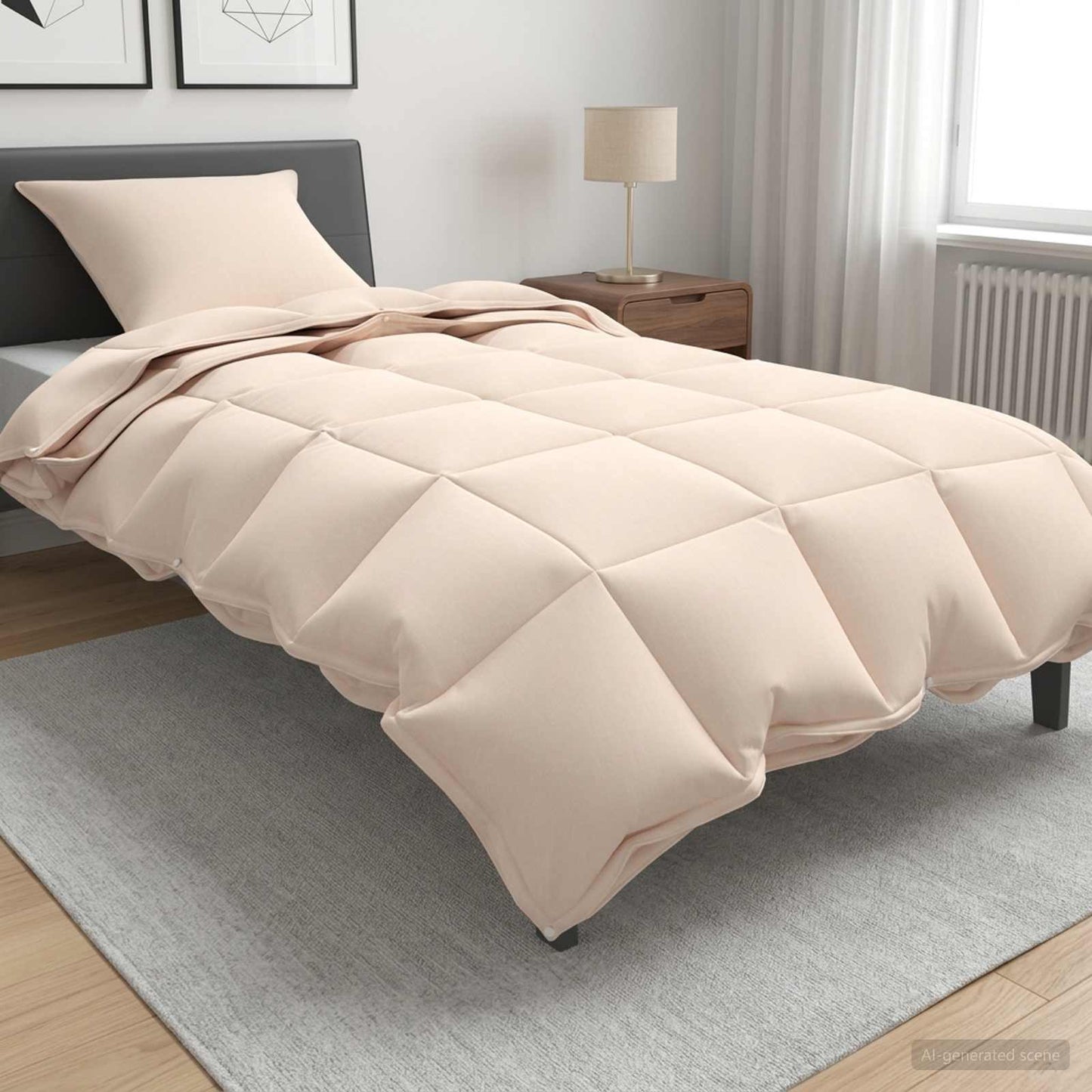 vidaXL Πάπλωμα 155 x 220 cm Όλες οι εποχές Ίνα Καπόκ Μπεζ