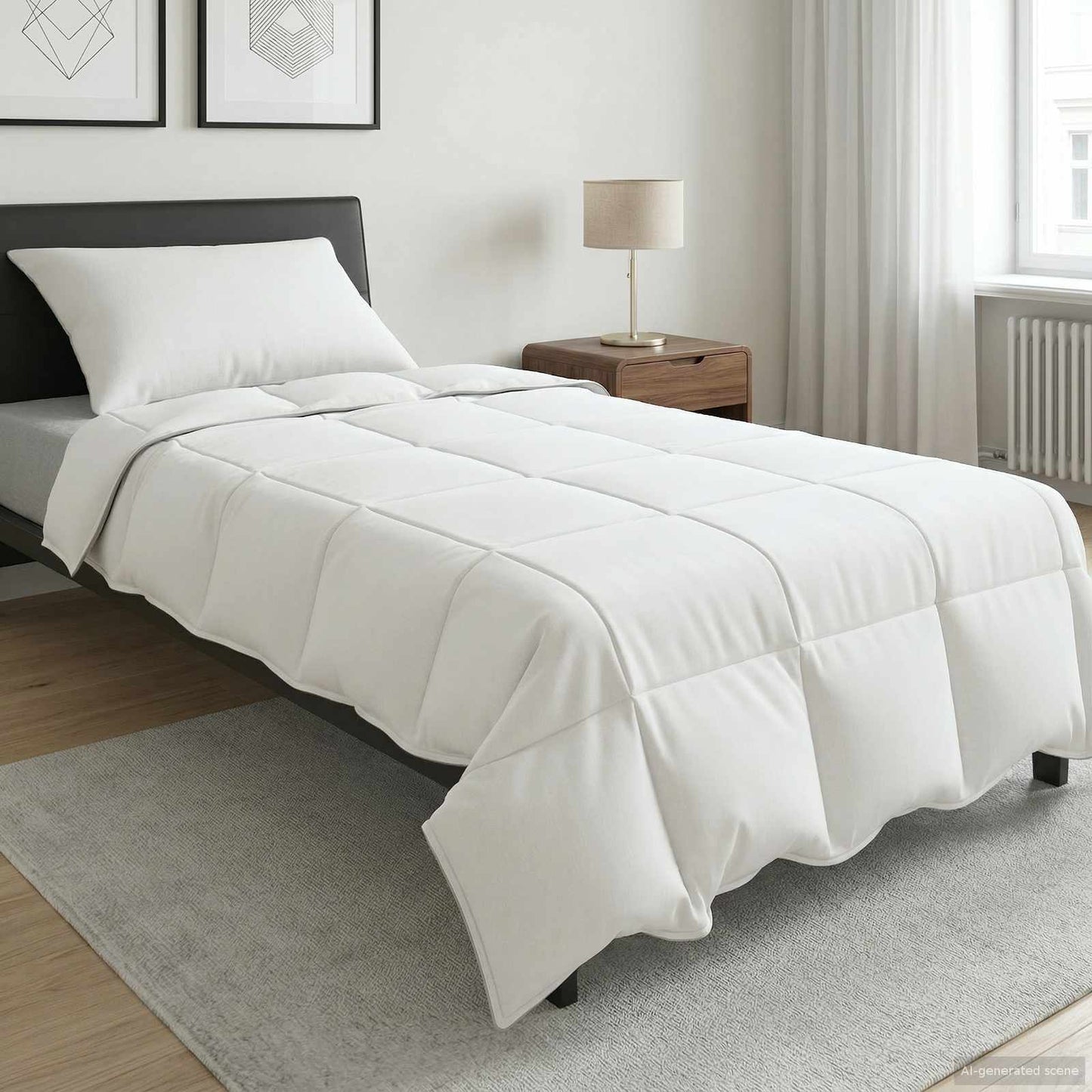 vidaXL Καλοκαιρινό Παπλωματοθήκη Λευκό 135 x 200 cm Ίνες μπαμπού