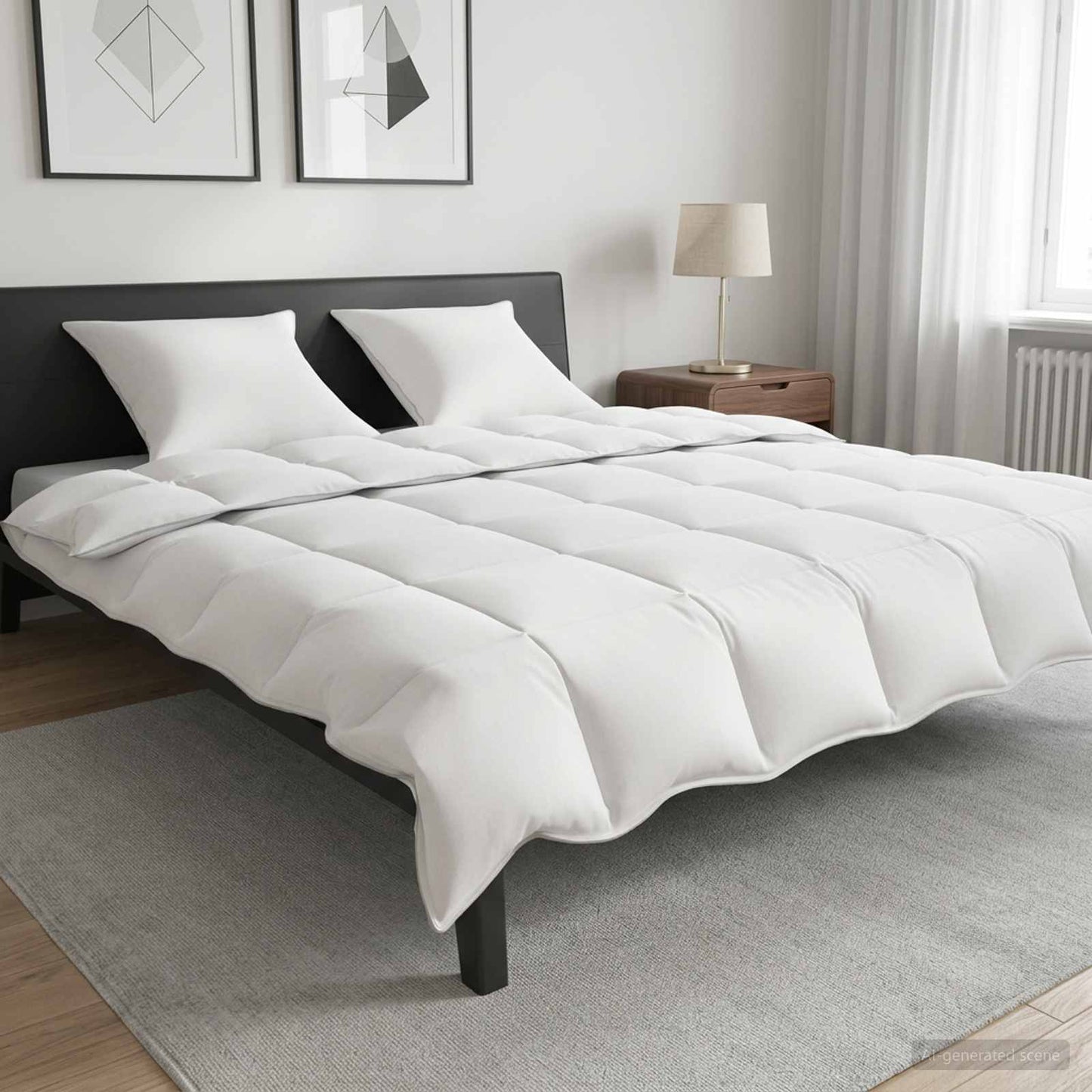 vidaXL Καλοκαιρινό Παπλωματοθήκη Λευκό 200 x 220 cm Μπαμπού