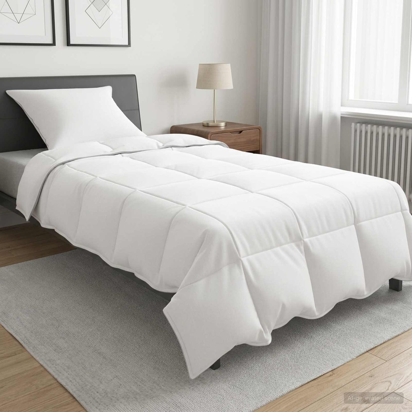 vidaXL Χειμερινό Παπλωματοθήκη Λευκό 155 x 220 cm Μπαμπού