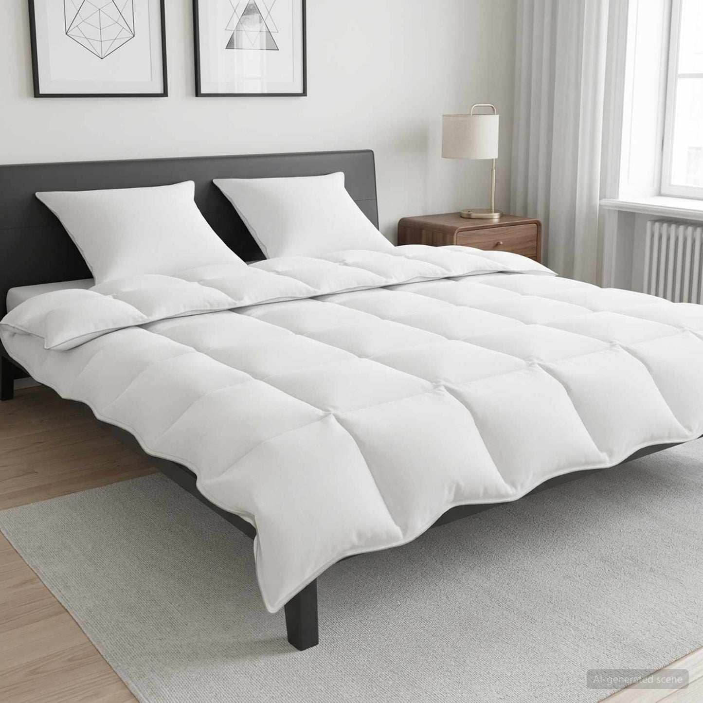 vidaXL Χειμερινό Παπλωματοθήκη Λευκό 200 x 220 cm Μπαμπού