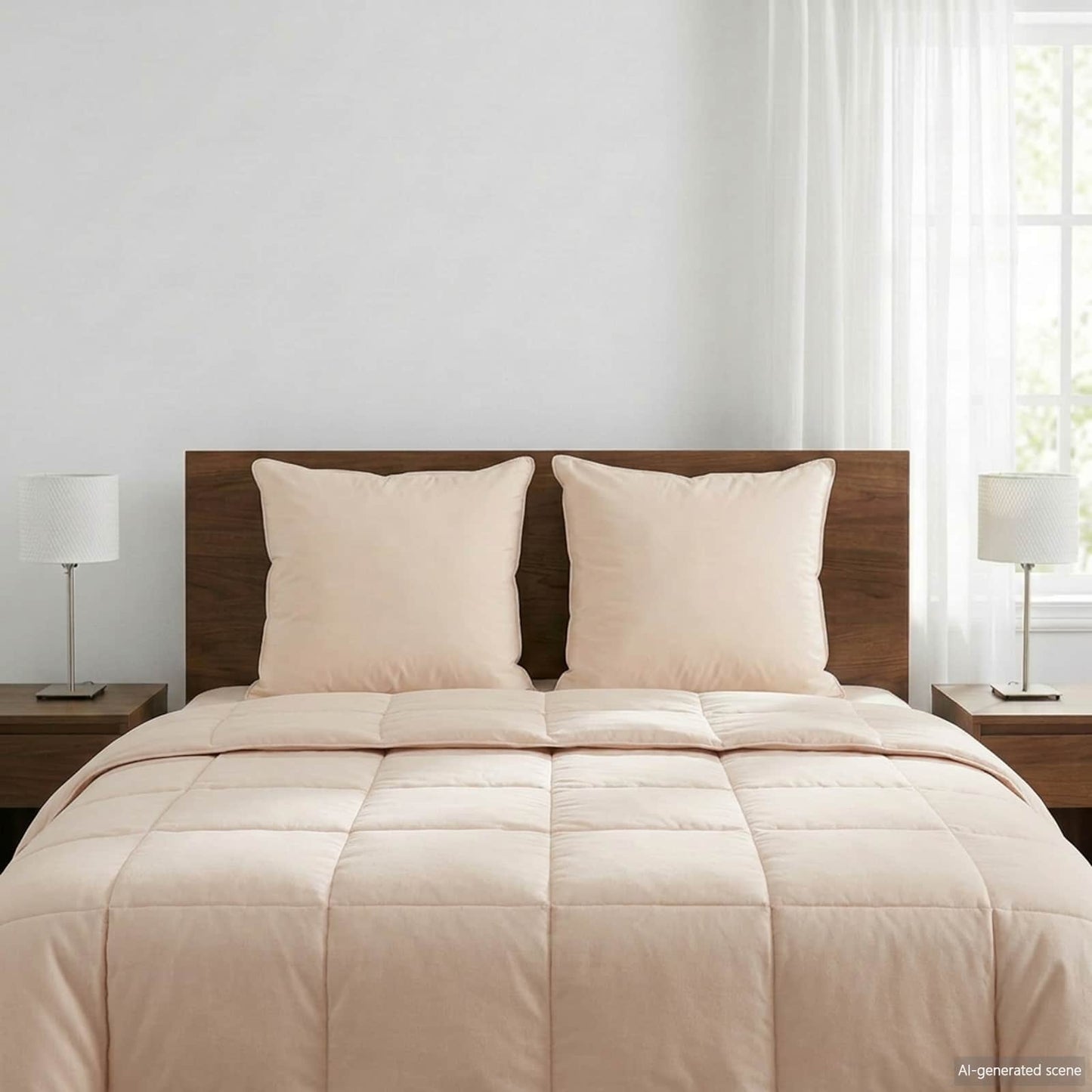 vidaXL Μαξιλάρι 2 τμχ. 65 x 65 cm Μαλακό Βαμβάκι και καπόκ Μπεζ