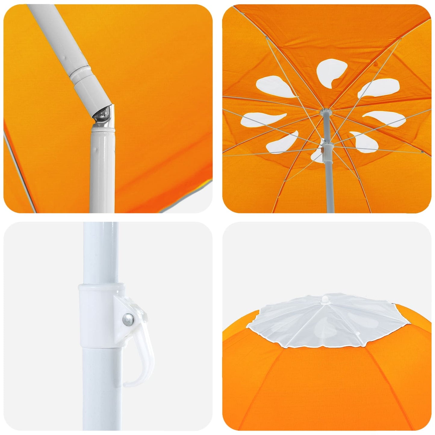 vidaXL Ομπρέλα Κήπου 160 cm 170T πολυεστέρας Πορτοκαλί