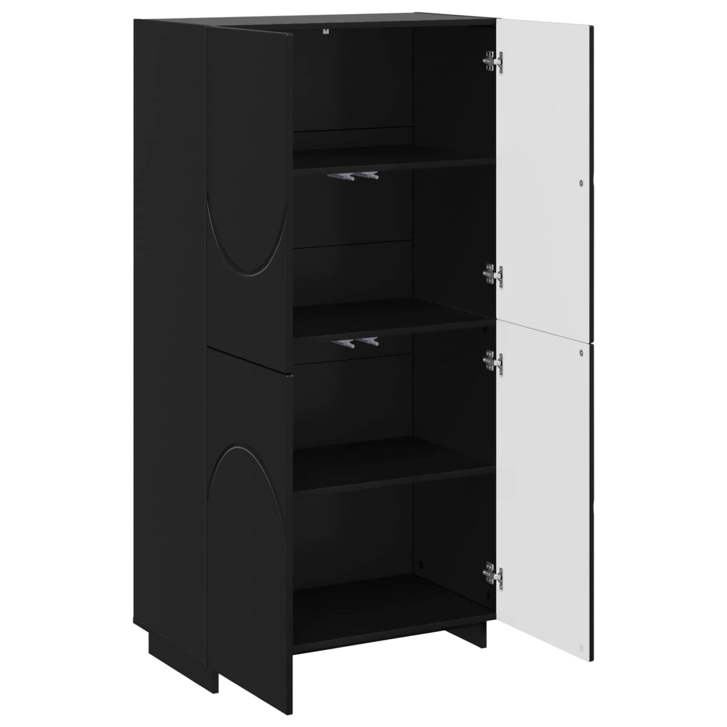 vidaXL Ψηλός μπουφές Μαύρο 79 x 41 x 151 cm Επεξεργασμένο Ξύλο