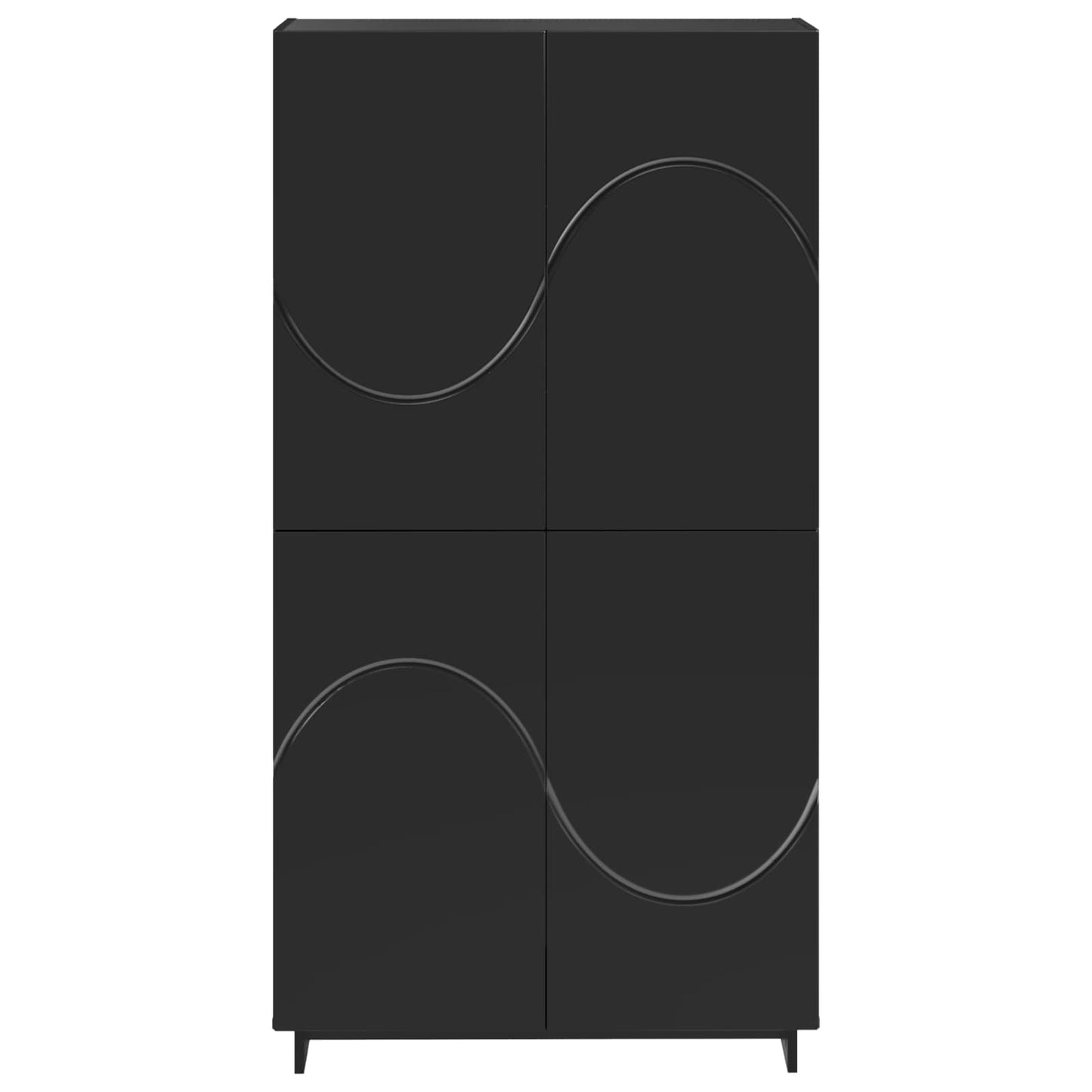vidaXL Ψηλός μπουφές Μαύρο 79 x 41 x 151 cm Επεξεργασμένο Ξύλο