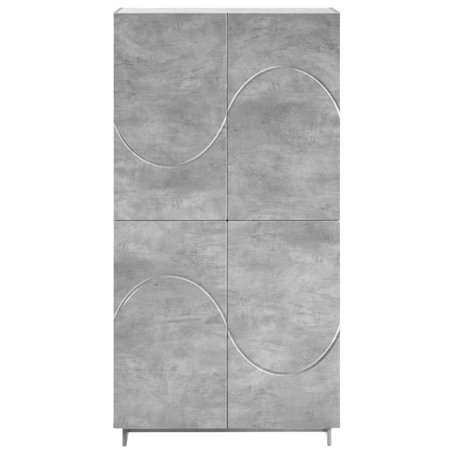 vidaXL Ψηλός μπουφές Γκρι Σκυροδέματος 79 x 41 x 151 cm