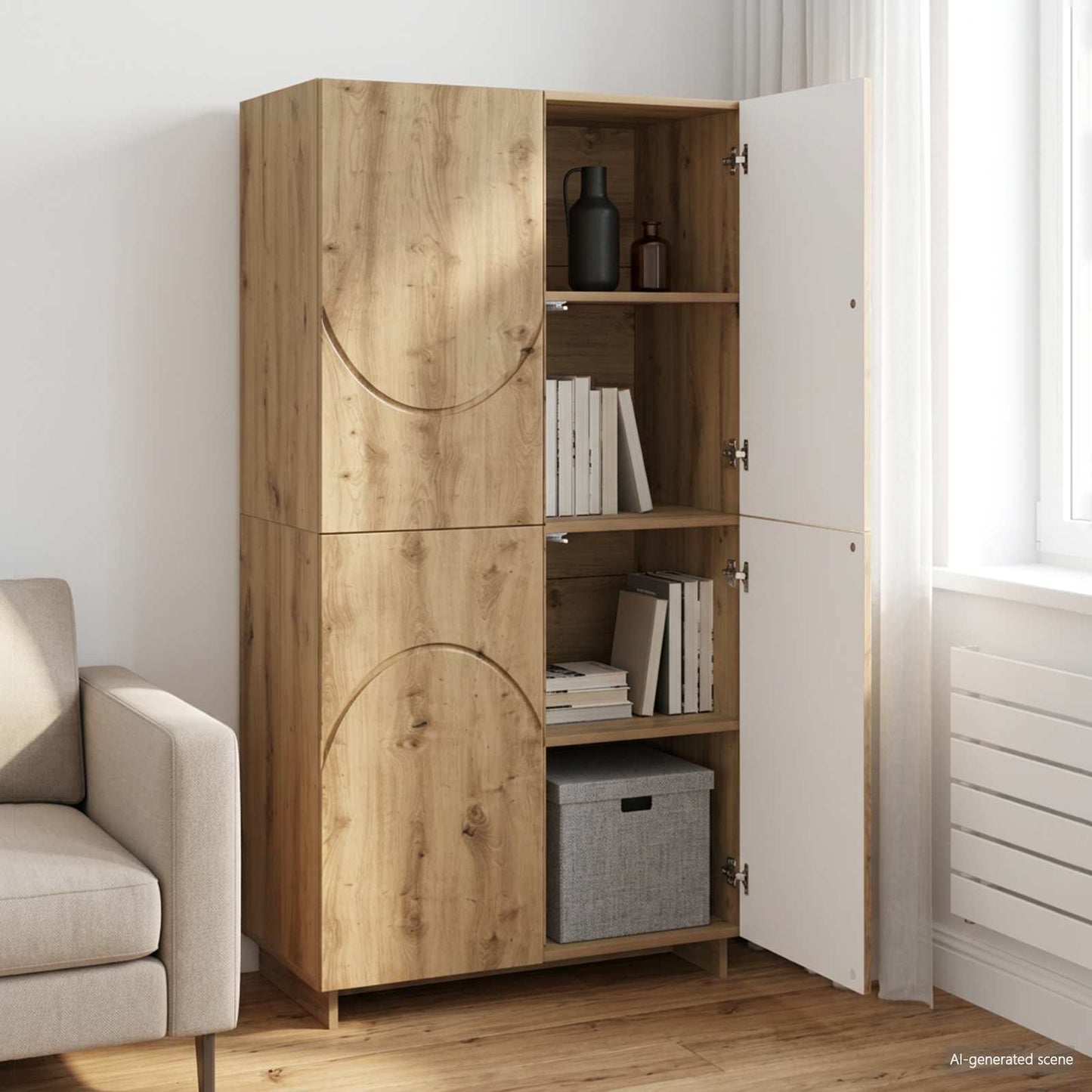vidaXL Ψηλός μπουφές Artisan Δρυς 79 x 41 x 151 cm Επεξεργασμένο Ξύλο