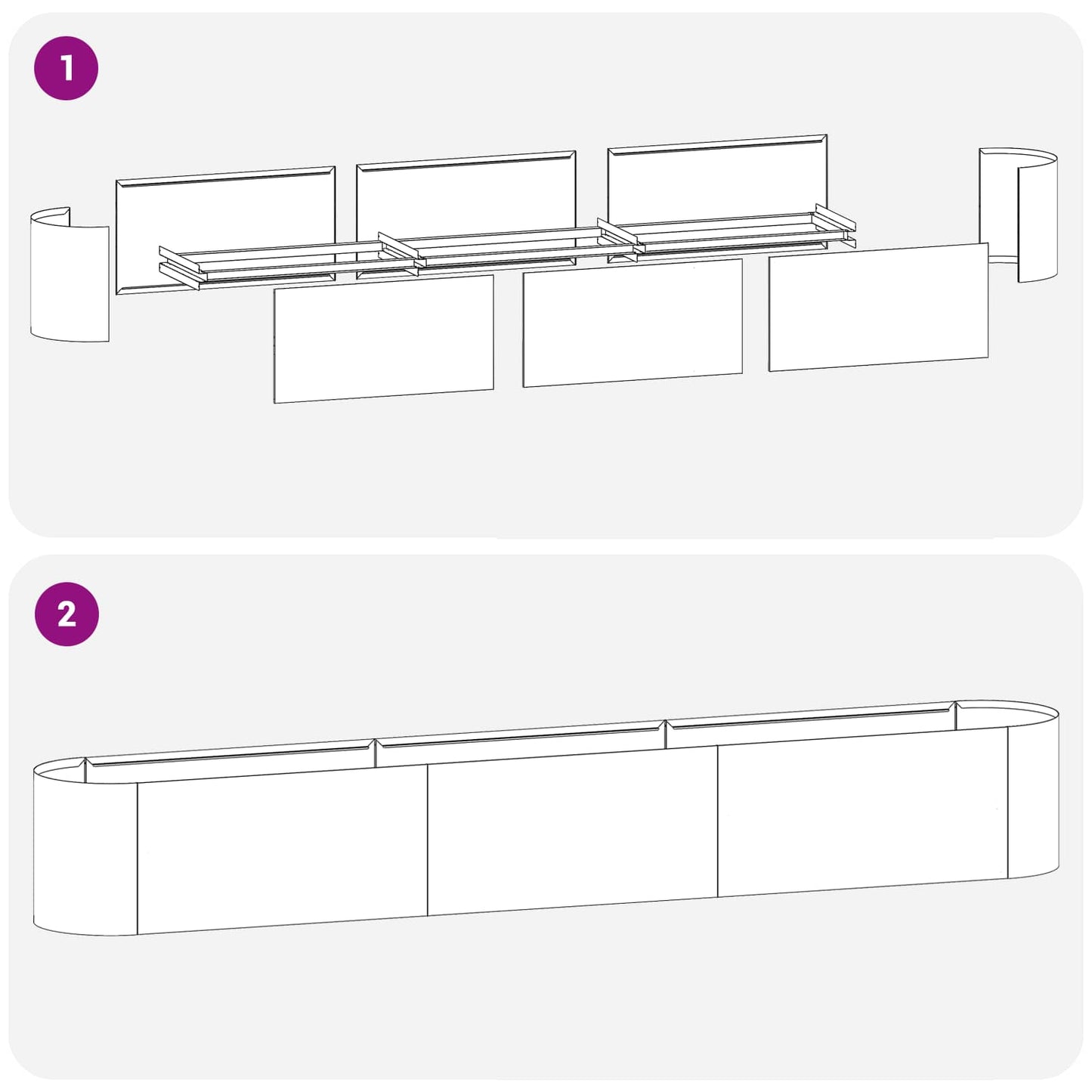 vidaXL Υψωμένο Κρεβάτι Κήπου Μαύρο 280 x 40 x 40 εκ