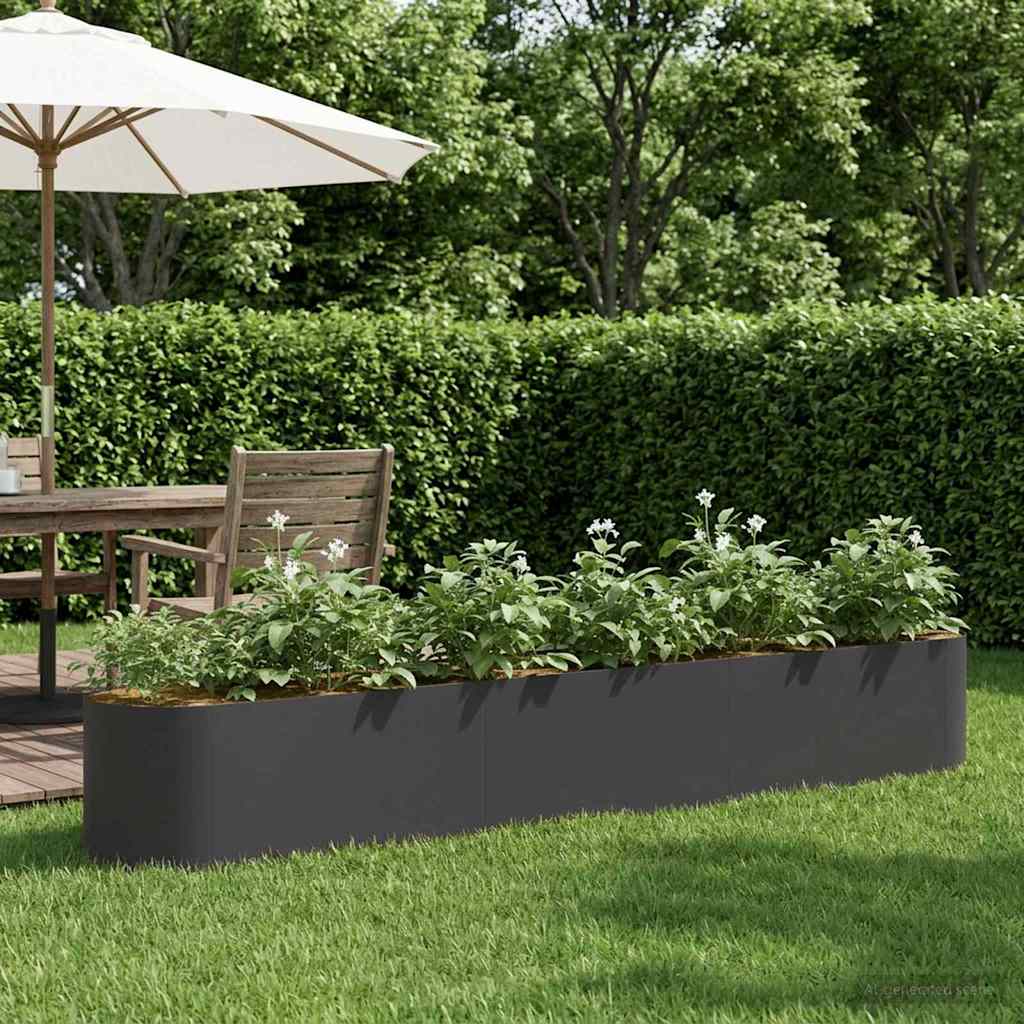 vidaXL Υψωμένο Κρεβάτι Κήπου Μαύρο 280 x 40 x 40 εκ