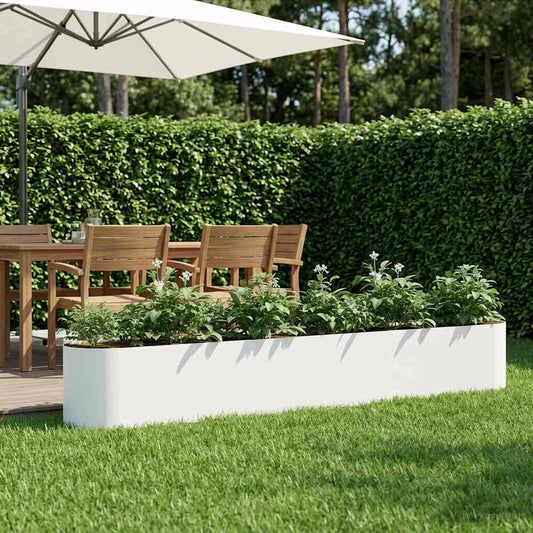 vidaXL Υψωμένο Κρεβάτι Κήπου Λευκό 280 x 40 x 40 εκ.