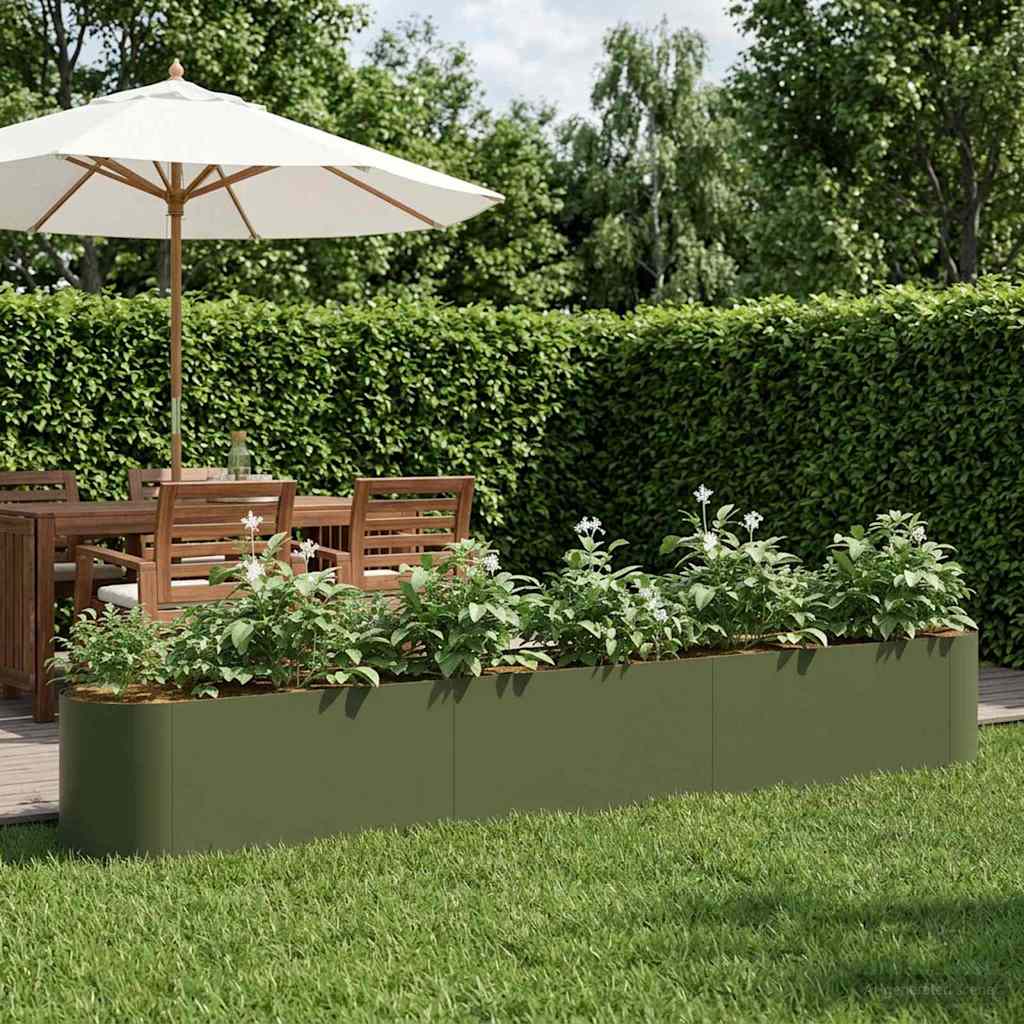 vidaXL Υψωμένο Κρεβάτι Κήπου Λαδί 280 x 40 x 40 εκ.