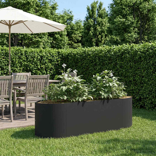 vidaXL Υψωμένο Κρεβάτι Κήπου Μαύρο 140 x 40 x 40 εκ Ατσάλι