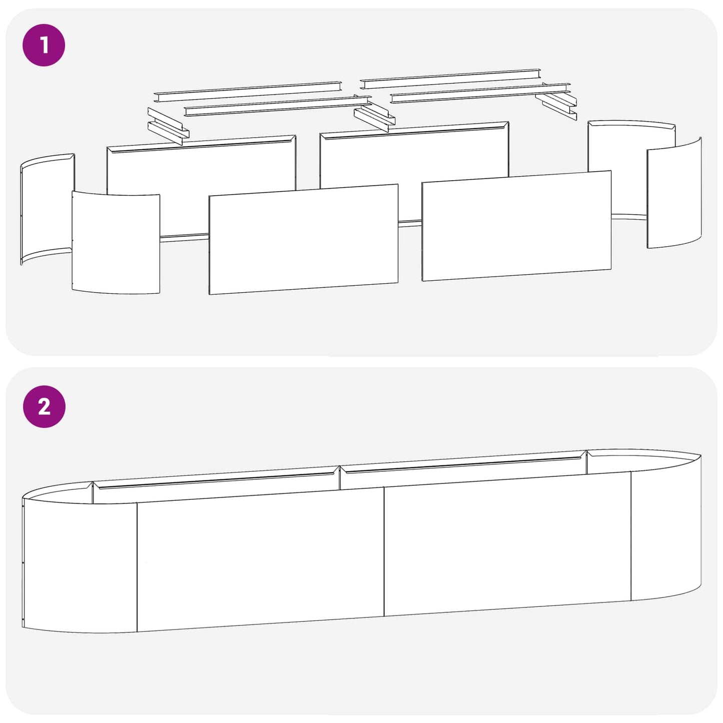 vidaXL Υψωμένο Κρεβάτι Κήπου Μαύρο 220 x 40 x 40 εκ Ατσάλι