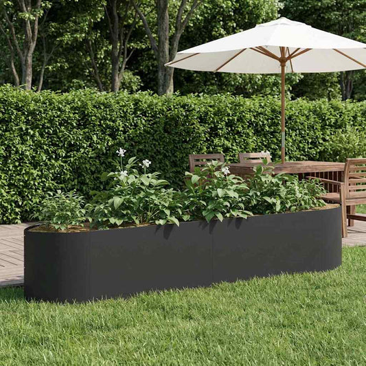 vidaXL Υψωμένο Κρεβάτι Κήπου Μαύρο 220 x 40 x 40 εκ Ατσάλι