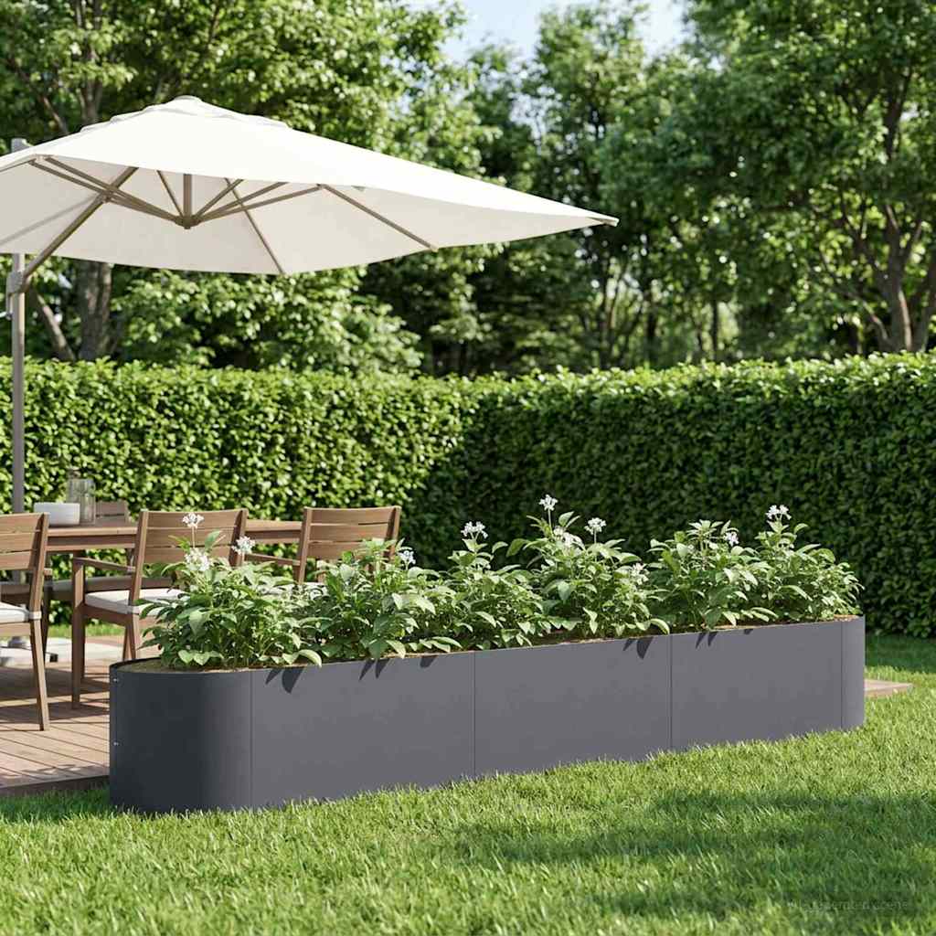 vidaXL Υψωμένο Κρεβάτι Κήπου Ανθρακί 300 x 40 x 40 εκ Ατσάλι