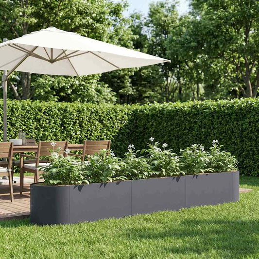 vidaXL Υψωμένο Κρεβάτι Κήπου Ανθρακί 300 x 40 x 40 εκ Ατσάλι