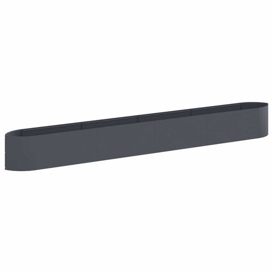 vidaXL Υψωμένο Κρεβάτι Κήπου Ανθρακί 380 x 40 x 40 εκ Ατσάλι