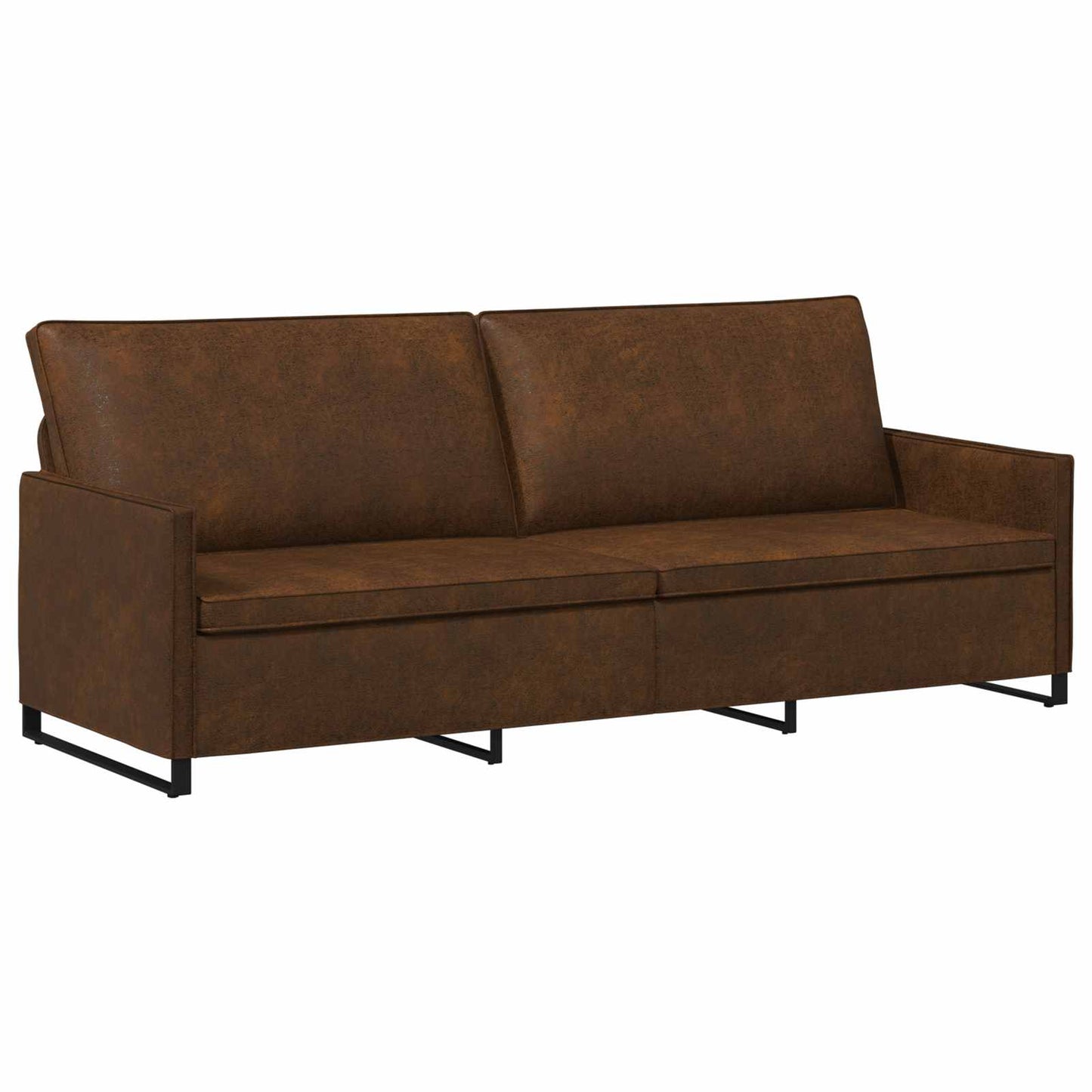 vidaXL Καθιστικό 3 ατόμων Καφέ 220 x 81 x 82 εκ. Συνθετικό σουέντ