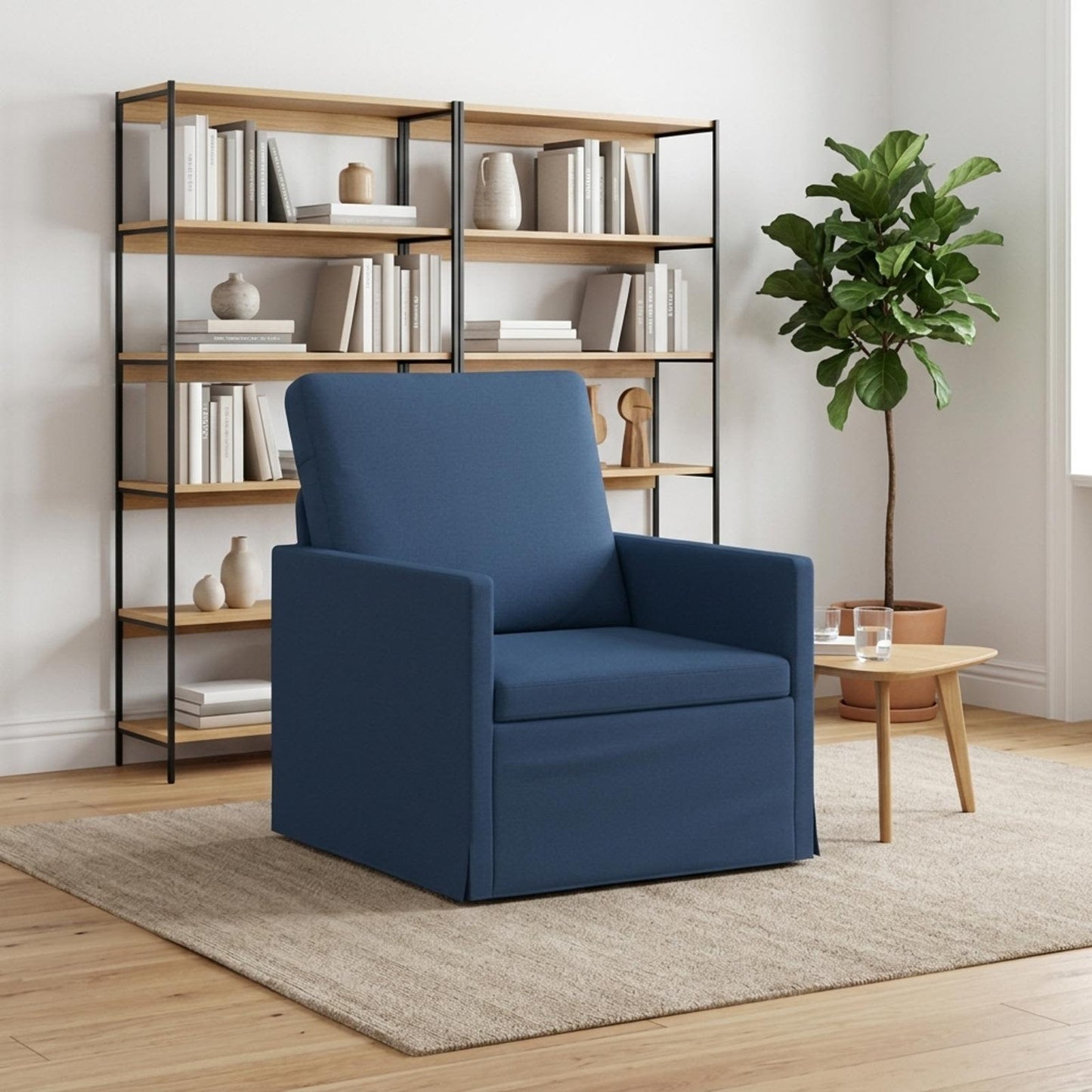 vidaXL Πολυθρόνα Μπλε 70 x 81 x 82 εκ. Ύφασμα