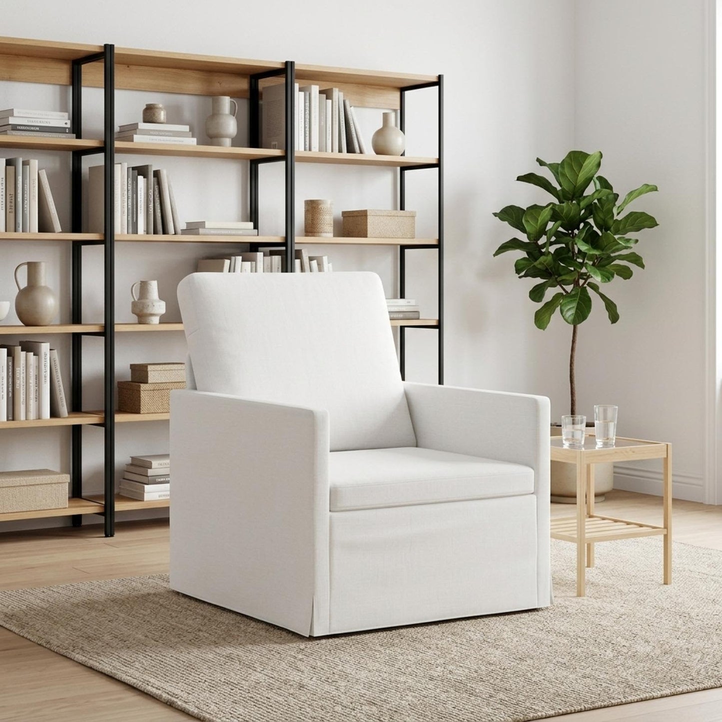 vidaXL Πολυθρόνα Λευκό 70 x 81 x 82 εκ. Ύφασμα