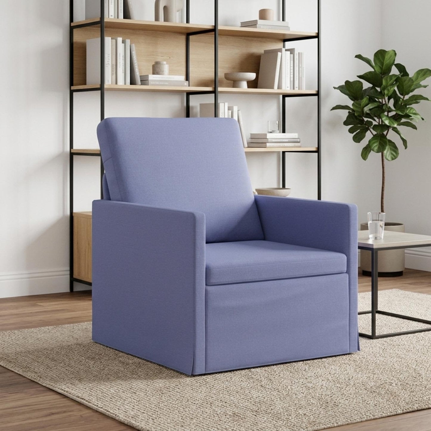 vidaXL Πολυθρόνα Μπλε τζην 70 x 81 x 82 εκ. Ύφασμα