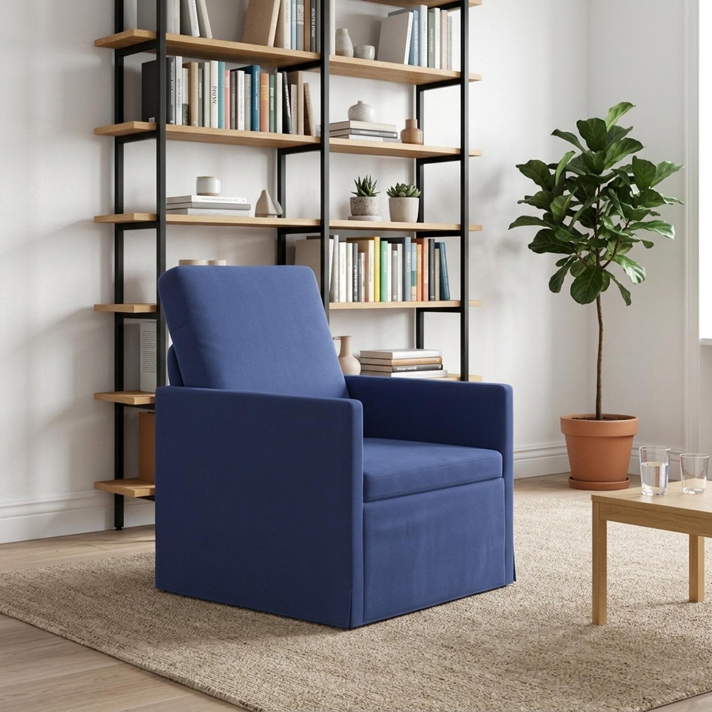 vidaXL Πολυθρόνα Μπλε Αστυνομίας 70 x 81 x 82 εκ. Βελούδο