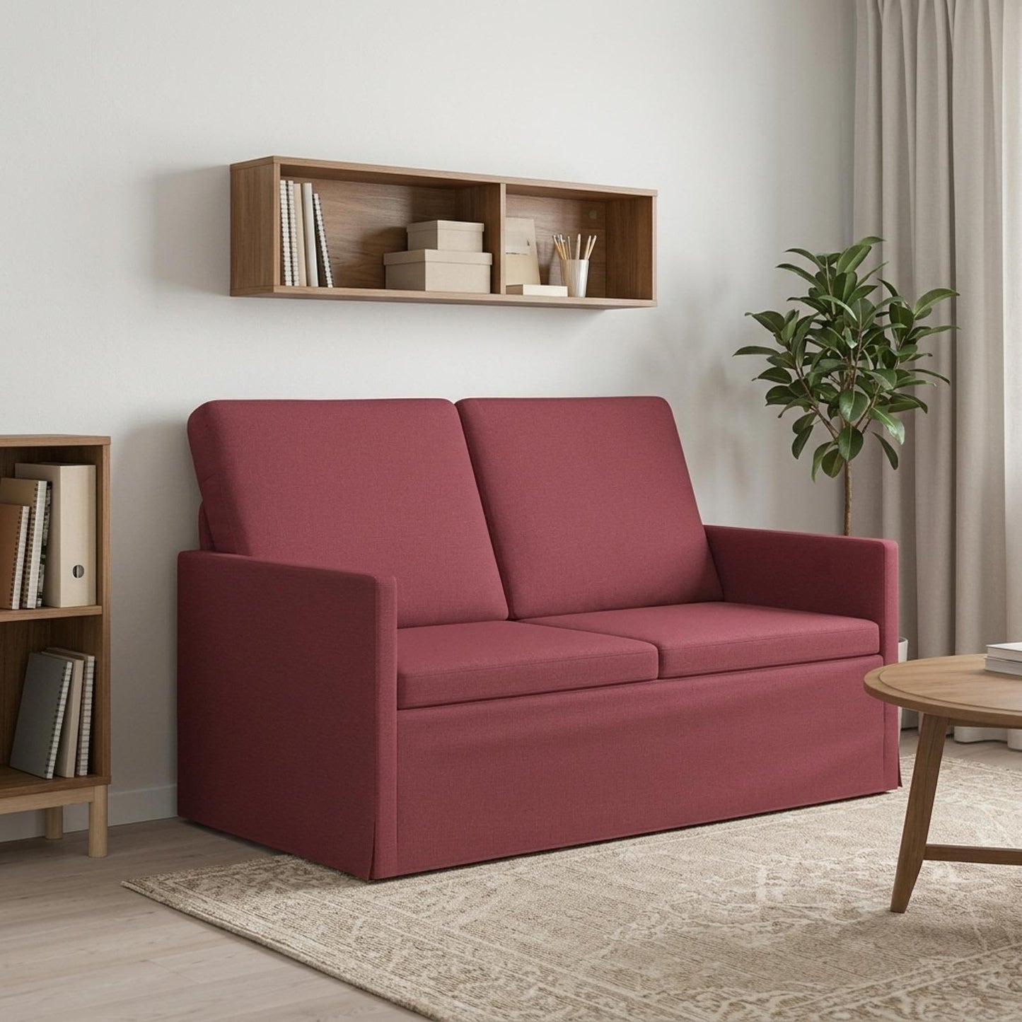 vidaXL Καναπές 2 ατόμων Κόκκινο 130 x 81 x 82 εκ. Ύφασμα