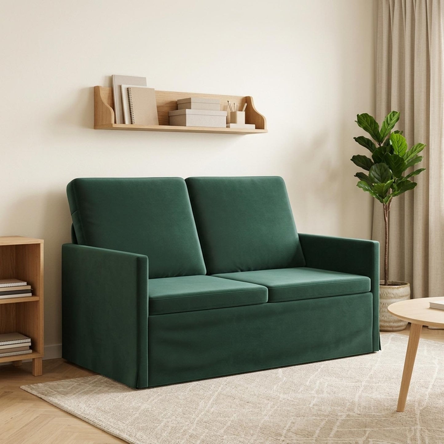 vidaXL Καναπές 2 ατόμων Σκούρο Πράσινο 130 x 81 x 82 εκ. Βελούδο