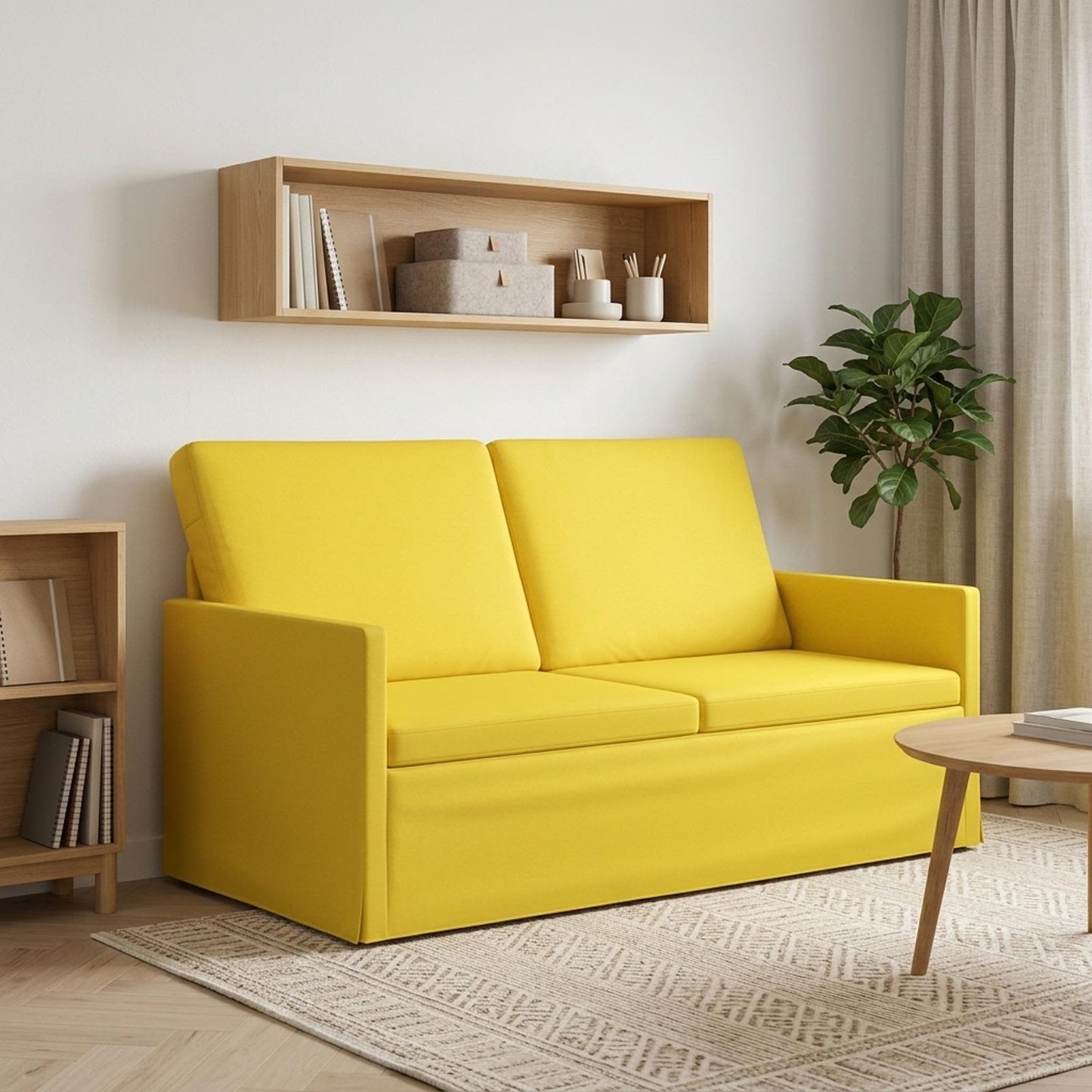 vidaXL Καναπές 2 ατόμων Απαλό Κίτρινο 150 x 81 x 82 εκ. Ύφασμα