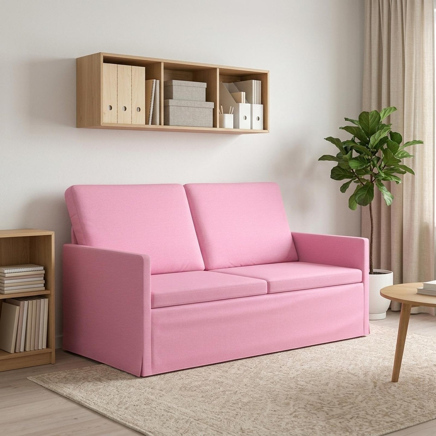 vidaXL Καναπές 2 ατόμων Ροζ 150 x 81 x 82 εκ. Ύφασμα