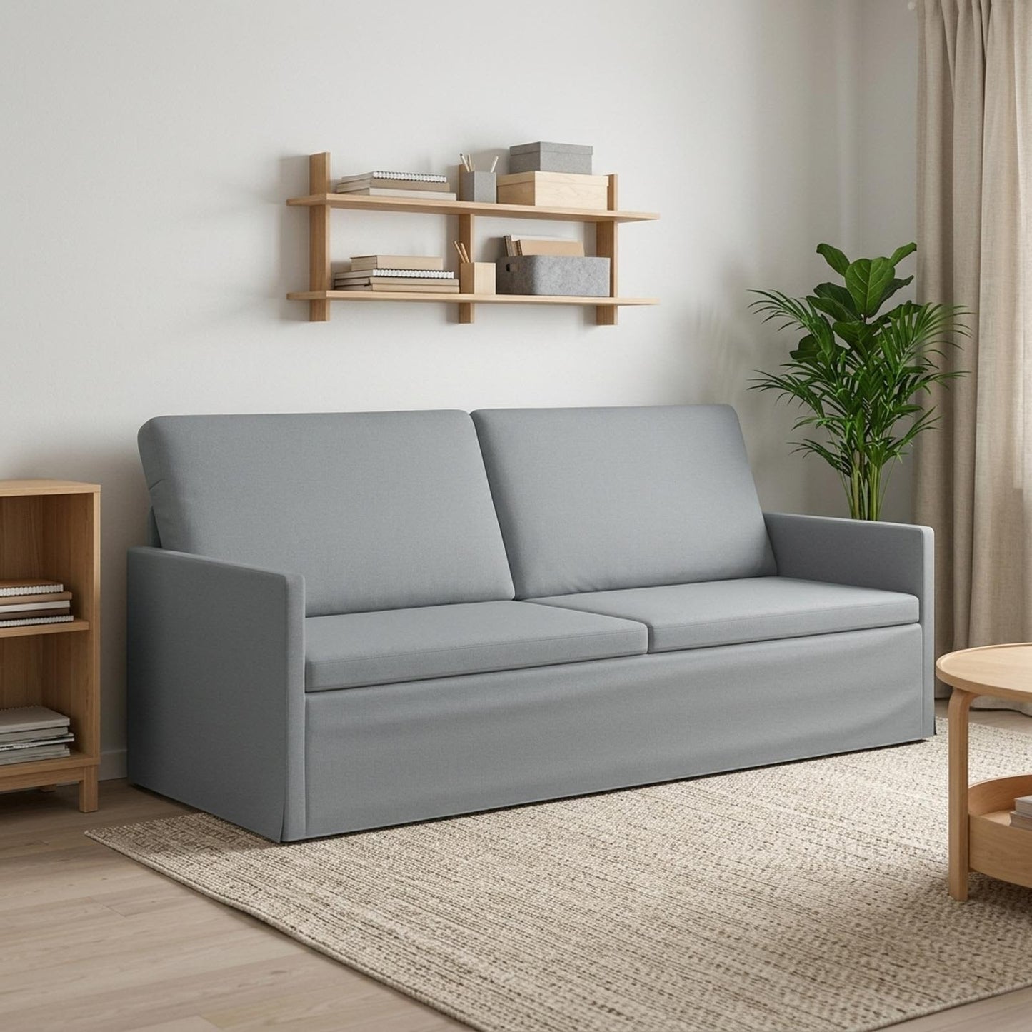 vidaXL Καθιστικό 3 ατόμων Ανοιχτό γκρι 190 x 81 x 82 εκ. Ύφασμα