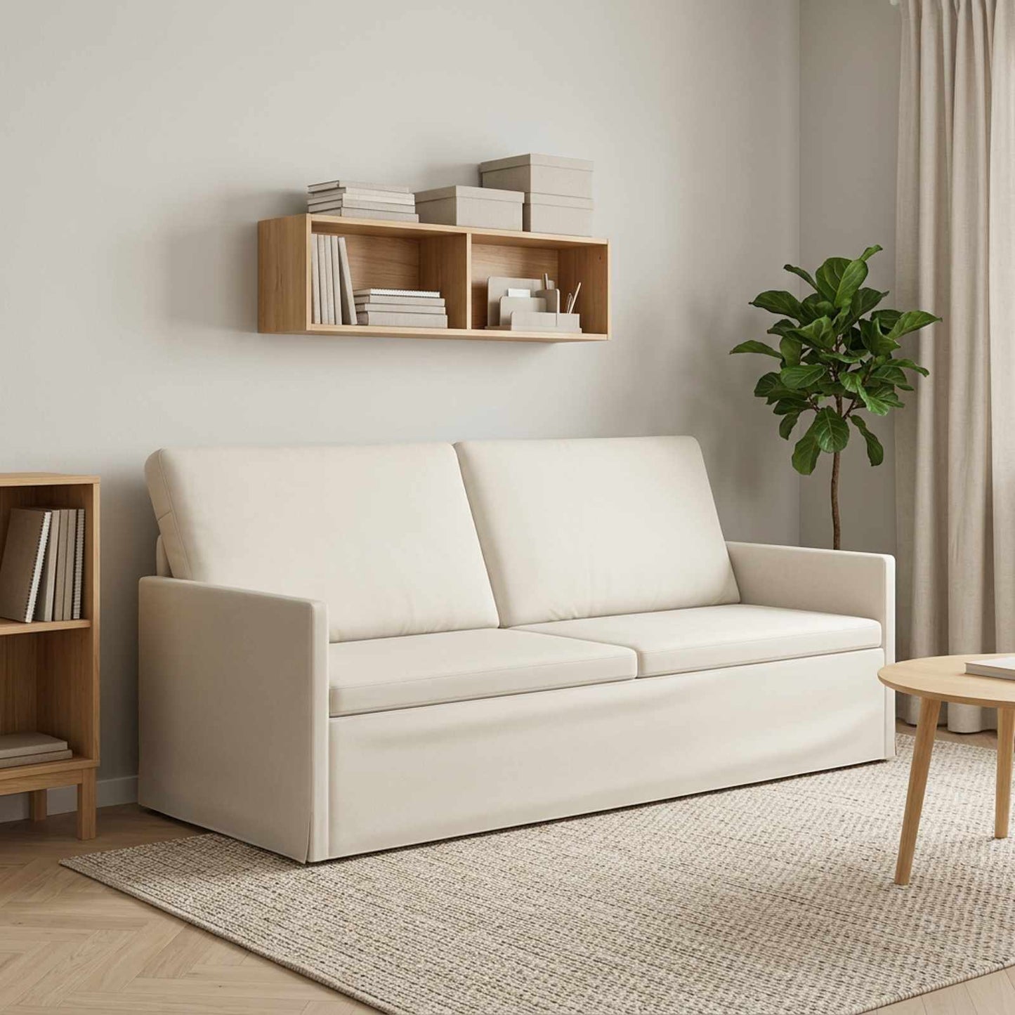 vidaXL Καθιστικό 3 ατόμων Κρεμ 190 x 81 x 82 εκ. Βελούδο