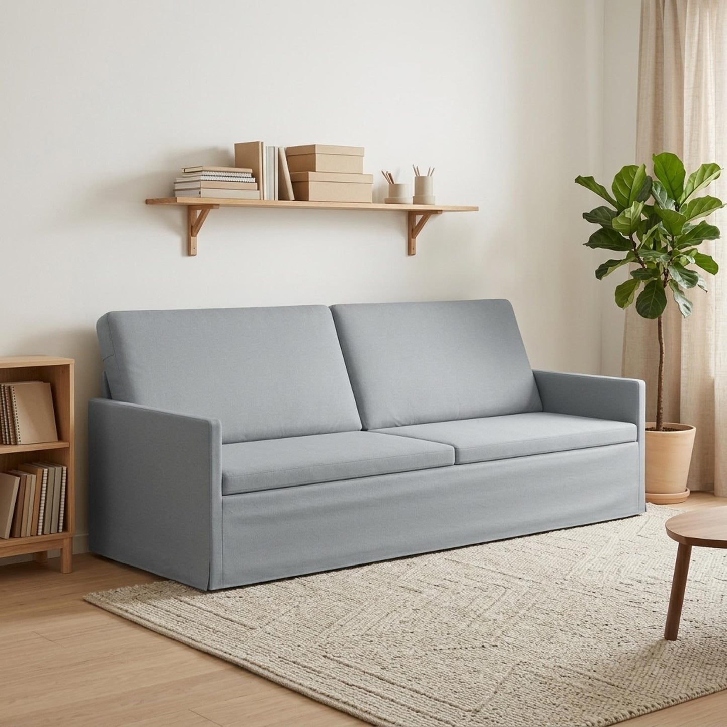vidaXL Καθιστικό 3 ατόμων Ανοιχτό γκρι 220 x 81 x 82 εκ. Ύφασμα