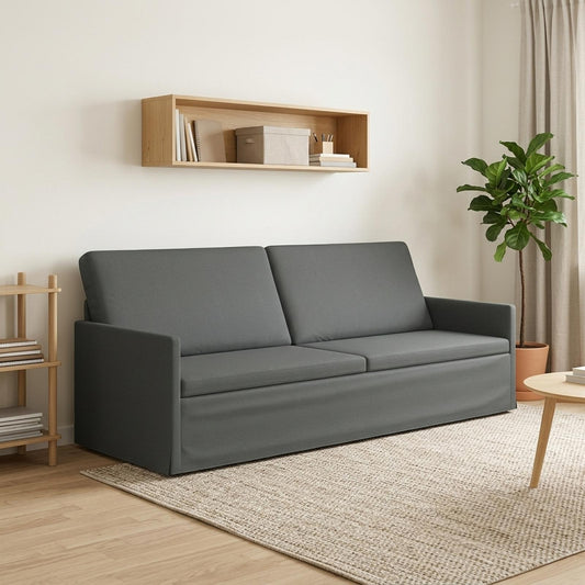 vidaXL Καθιστικό 3 ατόμων Σκούρο Γκρι 220 x 81 x 82 εκ. Ύφασμα