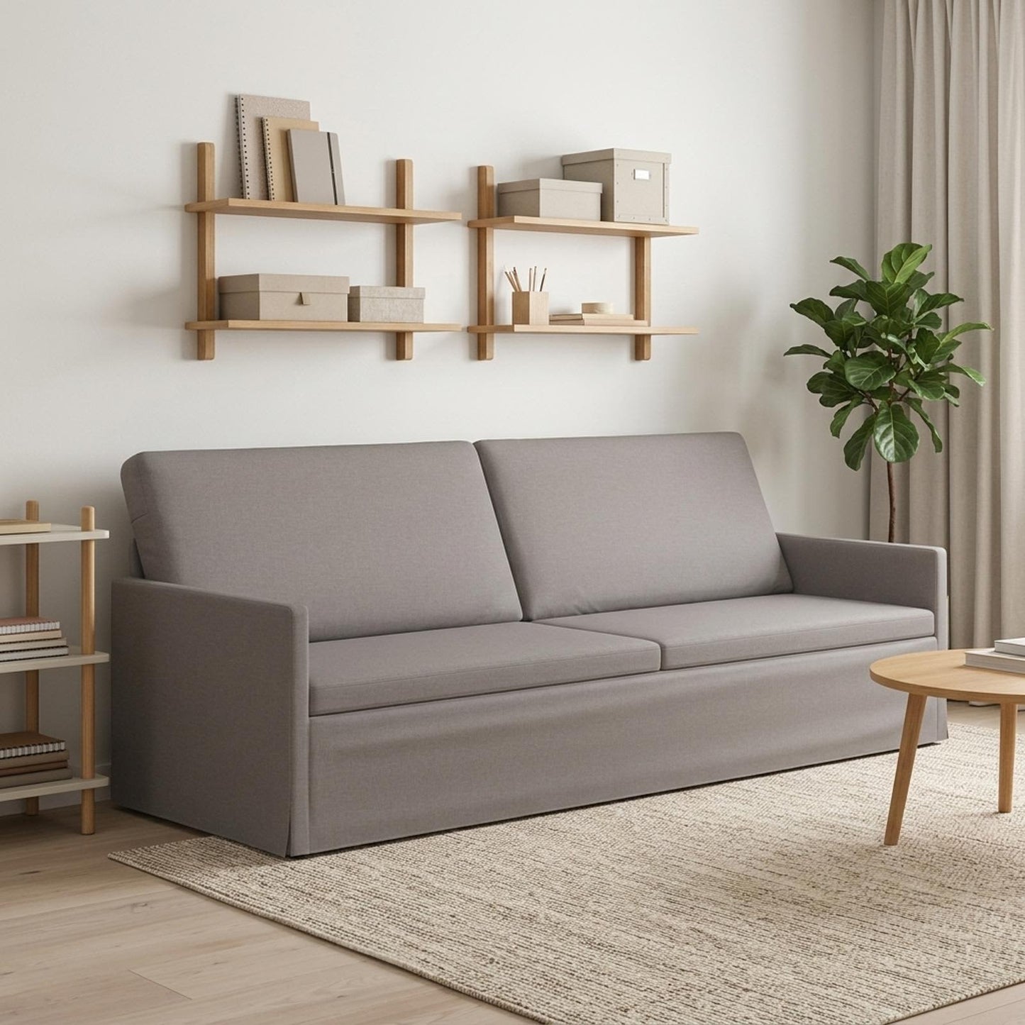 vidaXL Καθιστικό 3 ατόμων Taupe 220 x 81 x 82 εκ. Ύφασμα